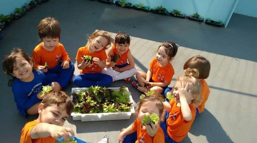 Estudantes em atividade colaborativa